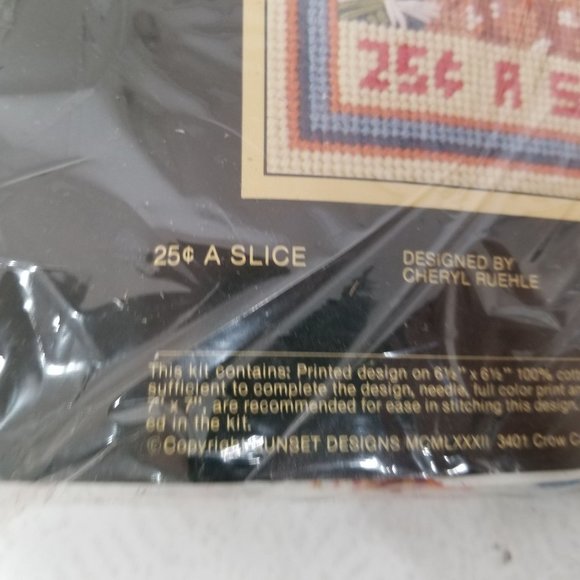 Sunset Needle Point Kit 5562 25 Slice Apple Pie Cheryl Ruehle Fall Autumn NEW - Picture 6 of 7